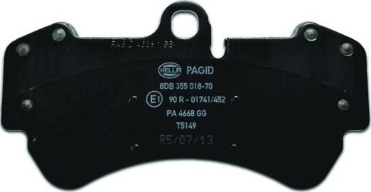 HELLA PAGID 8DB 355 018-701 - Гальмівні колодки, дискові гальма avtolavka.club