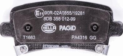 HELLA PAGID 8DB 355 012-991 - Гальмівні колодки, дискові гальма avtolavka.club