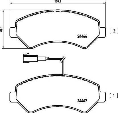 HELLA PAGID 8DB 355 012-921 - Гальмівні колодки, дискові гальма avtolavka.club