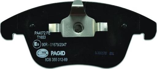 HELLA PAGID 8DB 355 012-891 - Гальмівні колодки, дискові гальма avtolavka.club