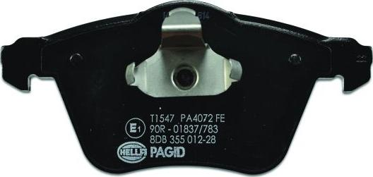 HELLA PAGID 8DB 355 012-281 - Гальмівні колодки, дискові гальма avtolavka.club