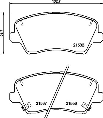 HELLA PAGID 8DB355039971 - Гальмівні колодки, дискові гальма avtolavka.club