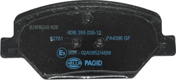 HELLA PAGID 8DB 355 039-121 - Гальмівні колодки, дискові гальма avtolavka.club