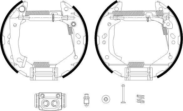 HELLA PAGID 8DB 355 038-161 - Комплект гальм, барабанний механізм avtolavka.club