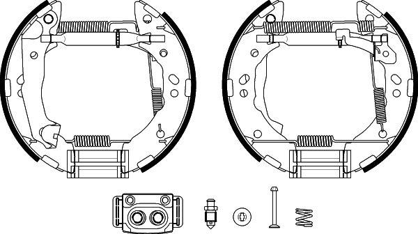 HELLA PAGID 8DB 355 038-171 - Комплект гальм, барабанний механізм avtolavka.club