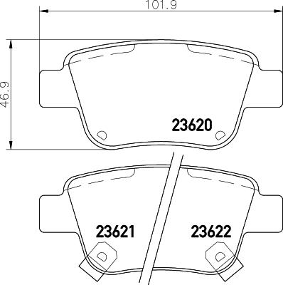 HELLA PAGID 8DB 355 029-621 - Гальмівні колодки, дискові гальма avtolavka.club