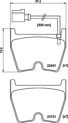 HELLA PAGID 8DB 355 025-171 - Гальмівні колодки, дискові гальма avtolavka.club