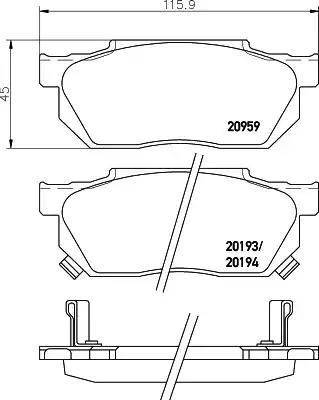 HELLA PAGID 8DB 355 005-641 - Гальмівні колодки, дискові гальма avtolavka.club