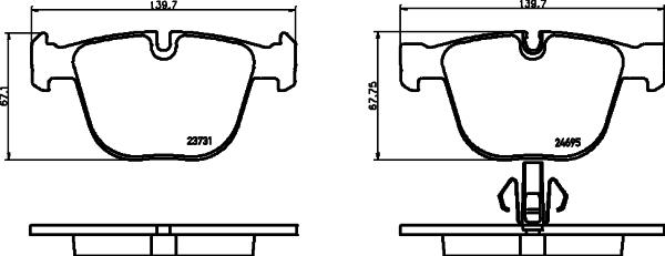 HELLA PAGID 8DB 355 026-301 - Гальмівні колодки, дискові гальма avtolavka.club