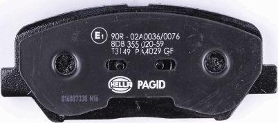 HELLA PAGID 8DB 355 020-591 - Гальмівні колодки, дискові гальма avtolavka.club