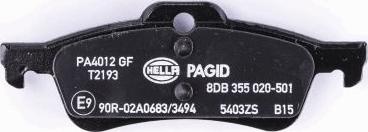 HELLA PAGID 8DB 355 020-501 - Гальмівні колодки, дискові гальма avtolavka.club