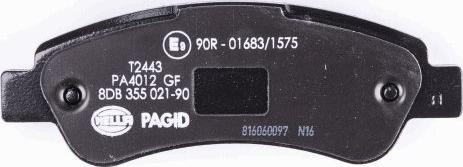 HELLA PAGID 8DB 355 021-901 - Гальмівні колодки, дискові гальма avtolavka.club