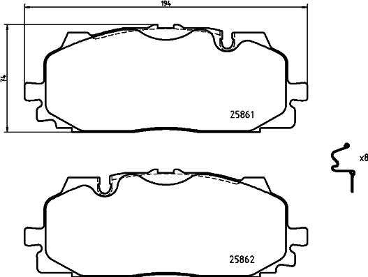 HELLA PAGID 8DB 355 021-641 - Гальмівні колодки, дискові гальма avtolavka.club