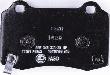 HELLA PAGID 8DB 355 021-251 - Гальмівні колодки, дискові гальма avtolavka.club