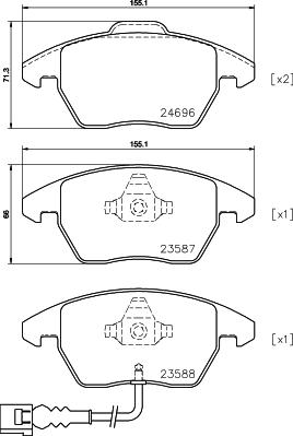 HELLA PAGID 8DB 355 023-161 - Гальмівні колодки, дискові гальма avtolavka.club