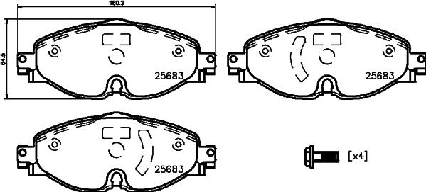 HELLA PAGID 8DB 355 023-171 - Гальмівні колодки, дискові гальма avtolavka.club