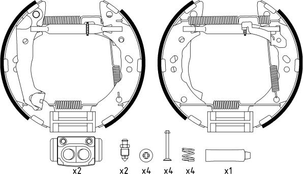 HELLA PAGID 8DB 355 022-631 - Комплект гальм, барабанний механізм avtolavka.club