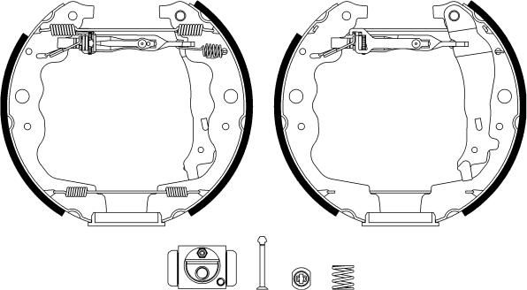 HELLA PAGID 8DB 355 022-871 - Комплект гальм, барабанний механізм avtolavka.club