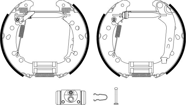 HELLA PAGID 8DB 355 022-791 - Комплект гальм, барабанний механізм avtolavka.club