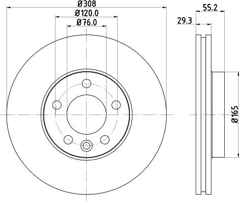 HELLA PAGID 8DD 355 109-651 - Гальмівний диск avtolavka.club