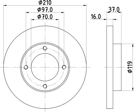 HELLA PAGID 8DD 355 108-491 - Гальмівний диск avtolavka.club