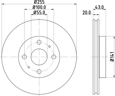 HELLA PAGID 8DD 355 108-881 - Гальмівний диск avtolavka.club