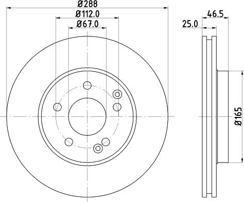 HELLA PAGID 8DD 355 127-551 - Гальмівний диск avtolavka.club