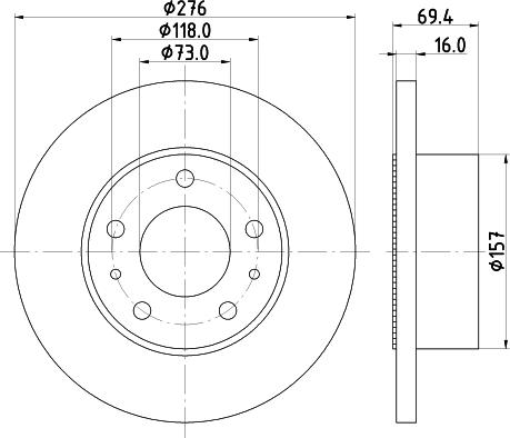 HELLA PAGID 8DD 355 107-421 - Гальмівний диск avtolavka.club