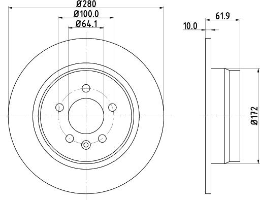 HELLA PAGID 8DD 355 107-261 - Гальмівний диск avtolavka.club