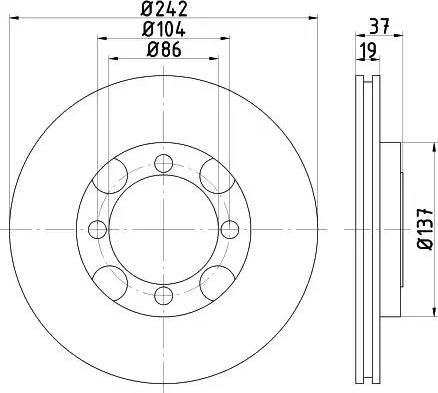 HELLA PAGID 8DD 355 110-921 - Гальмівний диск avtolavka.club