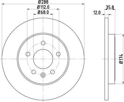 HELLA PAGID 8DD 355 111-811 - Гальмівний диск avtolavka.club