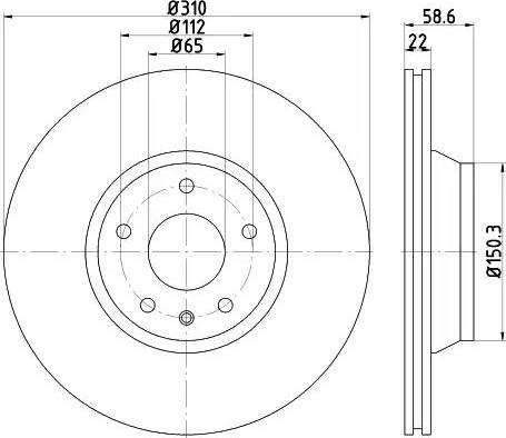 HELLA PAGID 8DD 355 122-151 - Гальмівний диск avtolavka.club