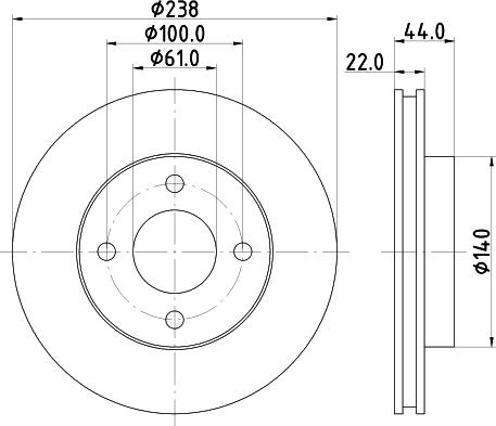 HELLA PAGID 8DD 355 134-311 - Гальмівний диск avtolavka.club