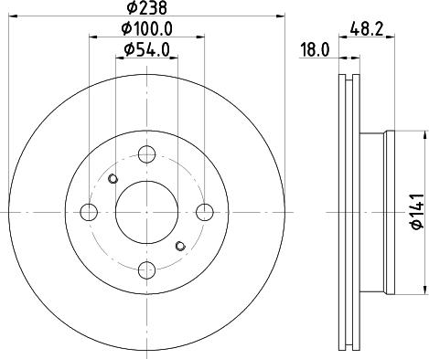 HELLA PAGID 8DD 355 133-901 - Гальмівний диск avtolavka.club