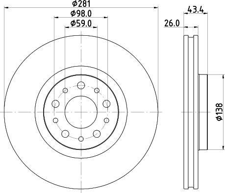 HELLA PAGID 8DD 355 132-131 - Гальмівний диск avtolavka.club