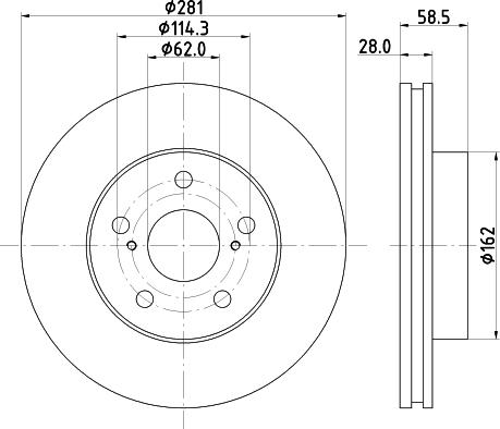 HELLA PAGID 8DD 355 126-761 - Гальмівний диск avtolavka.club