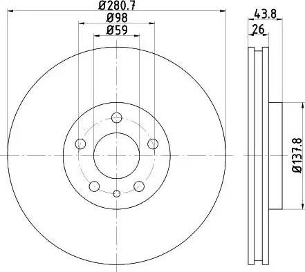 HELLA PAGID 8DD 355 120-291 - Гальмівний диск avtolavka.club