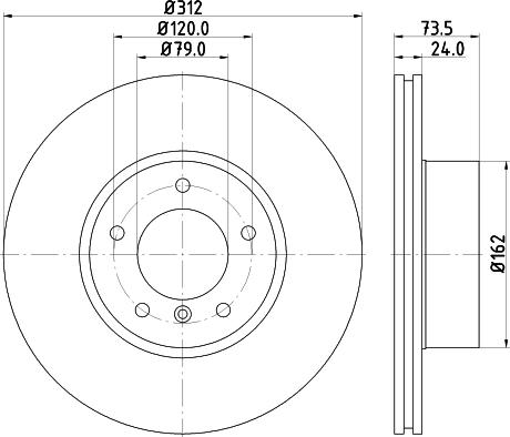 HELLA PAGID 8DD 355 128-921 - Гальмівний диск avtolavka.club