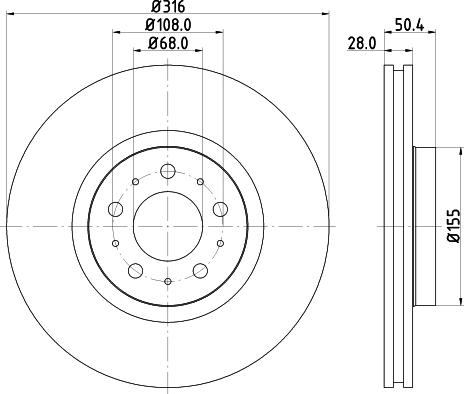 HELLA PAGID 8DD 355 128-191 - Гальмівний диск avtolavka.club