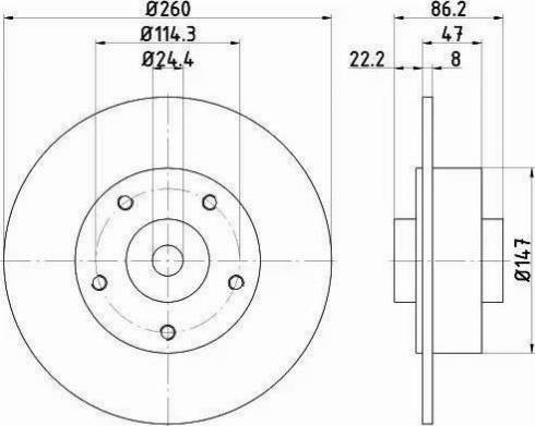 HELLA PAGID 8DD 355 120-101 - Гальмівний диск avtolavka.club