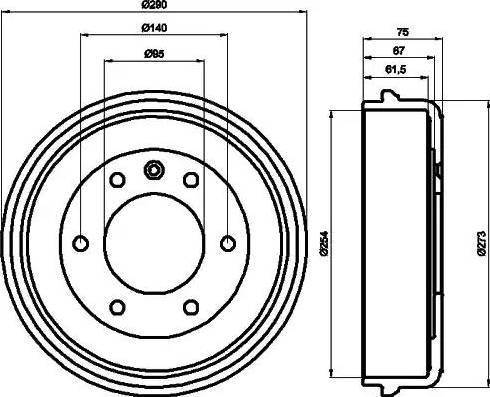 HELLA PAGID 8DT 355 300-041 - Гальмівний барабан avtolavka.club