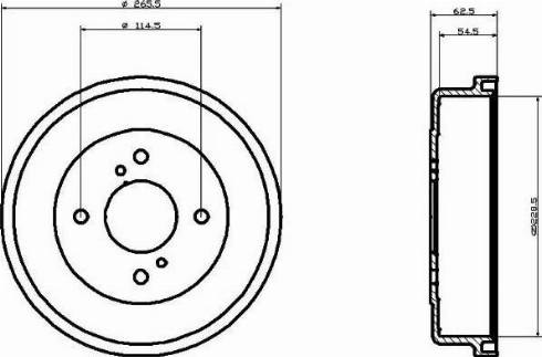 HELLA PAGID 8DT355300341 - Гальмівний барабан avtolavka.club