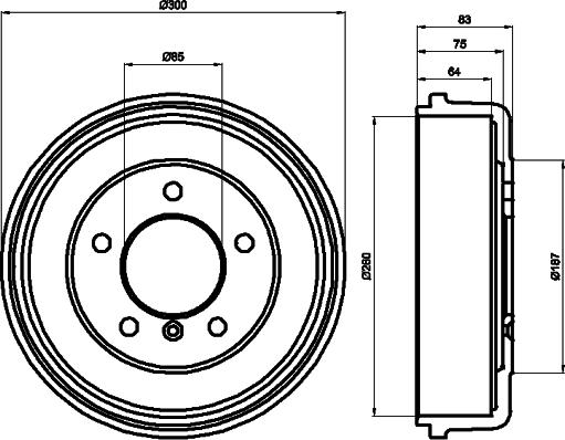 HELLA PAGID 8DT 355 301-141 - Гальмівний барабан avtolavka.club