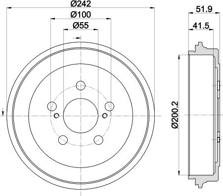 HELLA PAGID 8DT 355 303-601 - Гальмівний барабан avtolavka.club