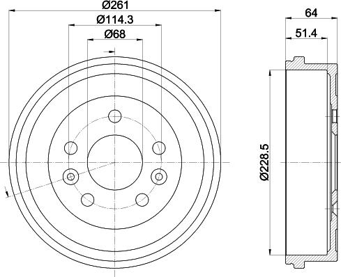 HELLA PAGID 8DT 355 303-151 - Гальмівний барабан avtolavka.club