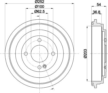 HELLA PAGID 8DT355303301 - Гальмівний барабан avtolavka.club