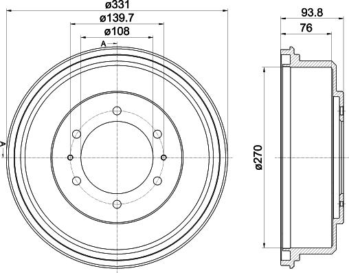 HELLA PAGID 8DT 355 302-611 - Гальмівний барабан avtolavka.club