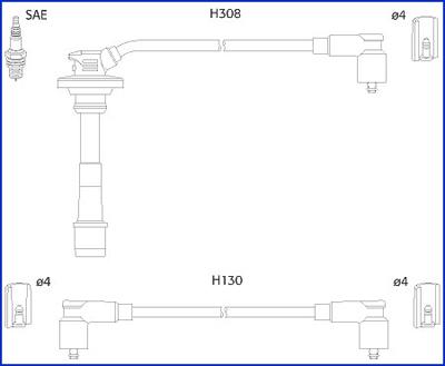HITACHI 134562 - Комплект проводів запалювання avtolavka.club