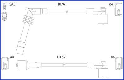 Hitachi 134246 - Комплект проводів запалювання avtolavka.club