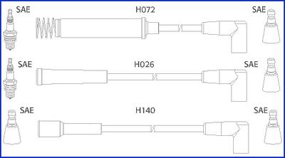 HITACHI 134202 - Комплект проводів запалювання avtolavka.club